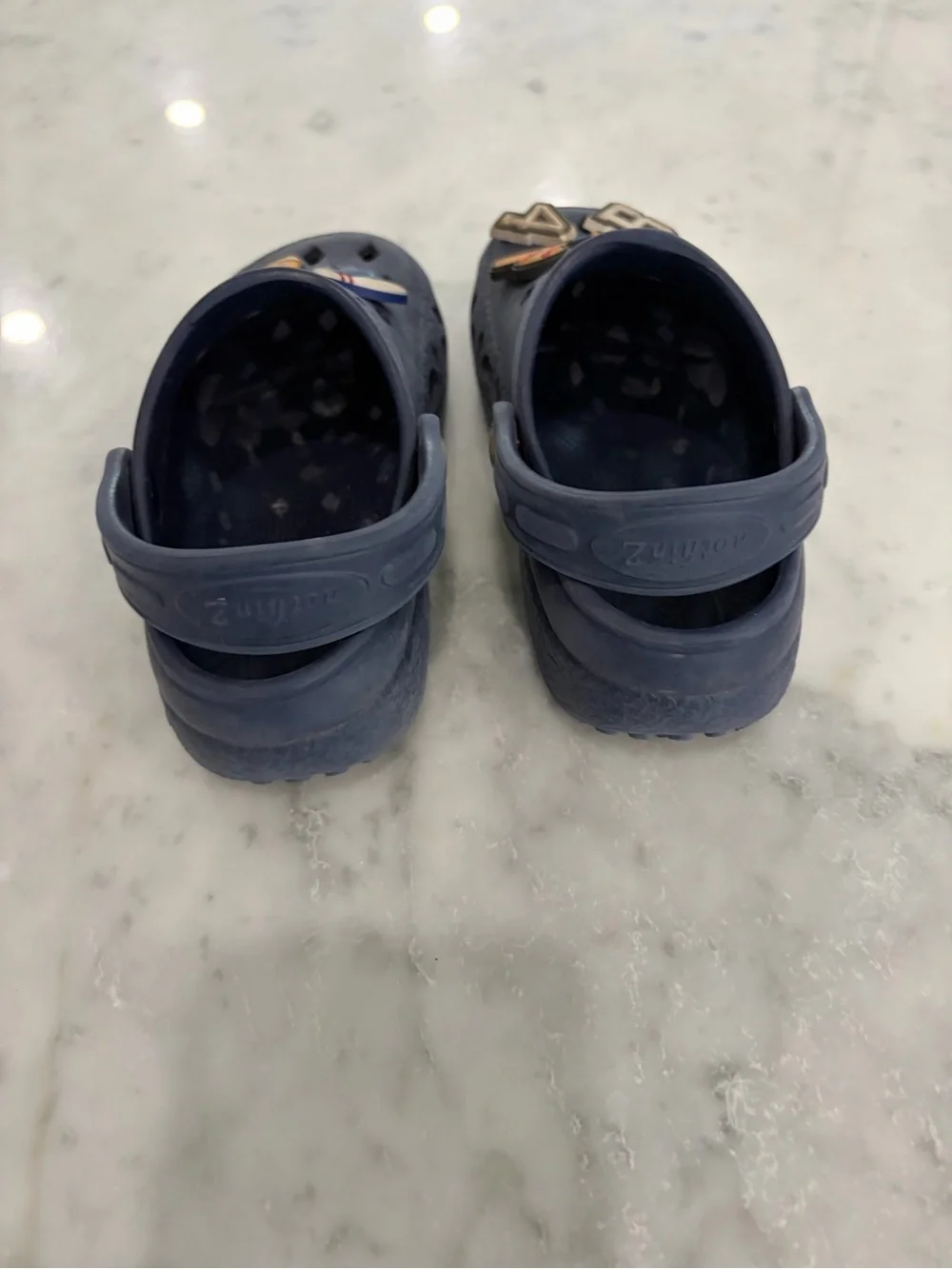 Kids Navy Slip-On Clog with Sports Charms